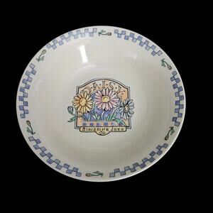 Vintage Daisy Stoneware Bowls Set 4 Sunshine Seed Co Floral